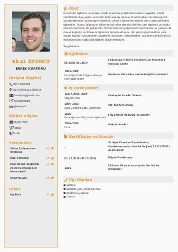 Kuaför Cv Örnekleri cv indir